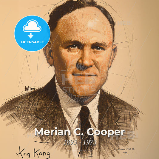 Merian C. Cooper, 1893 - 1973, American explorer and filmmaker - A Man In A Suit And Tie Print Template