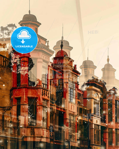 Mianyang Double Exposure Skyline Art - A multiple exposure of a building