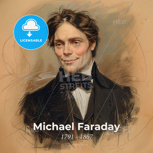 Michael Faraday, 1791 - 1867, British scientist - A Man In A Suit Print Template