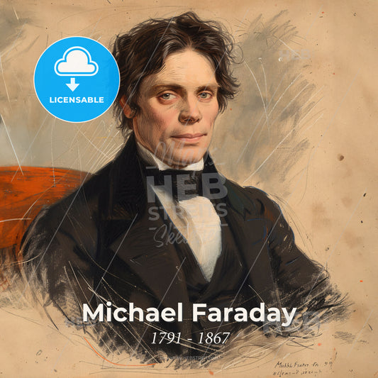 Michael Faraday, 1791 - 1867, British scientist - A Man In A Suit Print Template
