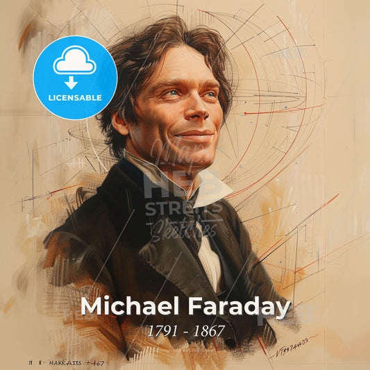 Michael Faraday, 1791 - 1867, British scientist - A Man In A Suit Print Template