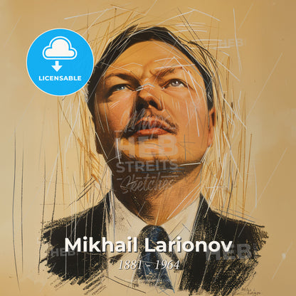 Mikhail Larionov, 1881 - 1964, Russian painter - A Man With A Mustache And A Suit Print Template