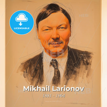 Mikhail Larionov, 1881 - 1964, Russian painter - A Portrait Of A Man Print Template