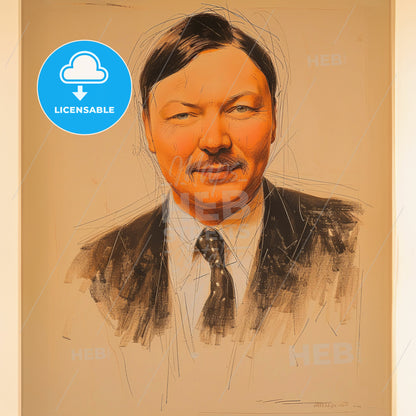 Mikhail Larionov, 1881 - 1964, Russian painter - A Portrait Of A Man