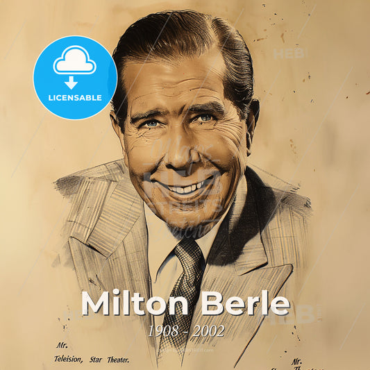 Milton Berle, 1908 - 2002, American comedian and TV host - A Man In A Suit And Tie Print Template