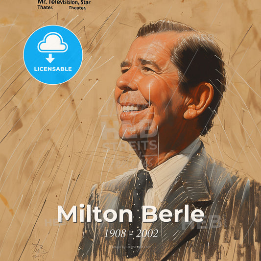 Milton Berle, 1908 - 2002, American comedian and TV host - A Man In A Suit And Tie Print Template