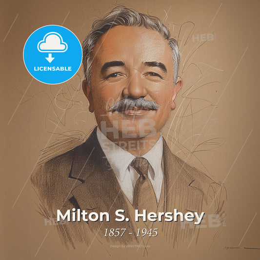 Milton S. Hershey, 1857 - 1945, American chocolatier - A Portrait Of A Man Print Template