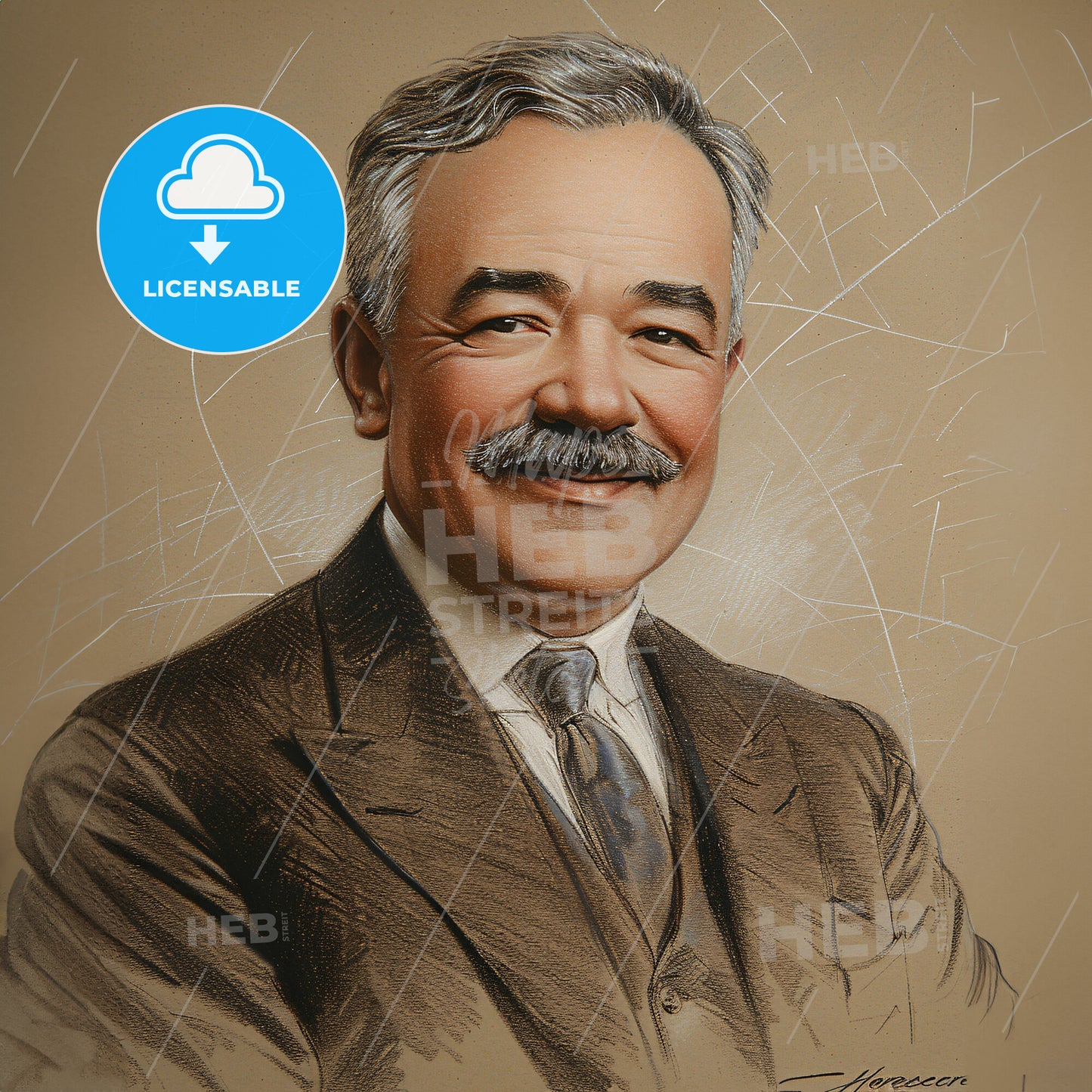 Milton S. Hershey, 1857 - 1945, American chocolatier - A Man With A Mustache Wearing A Suit And Tie
