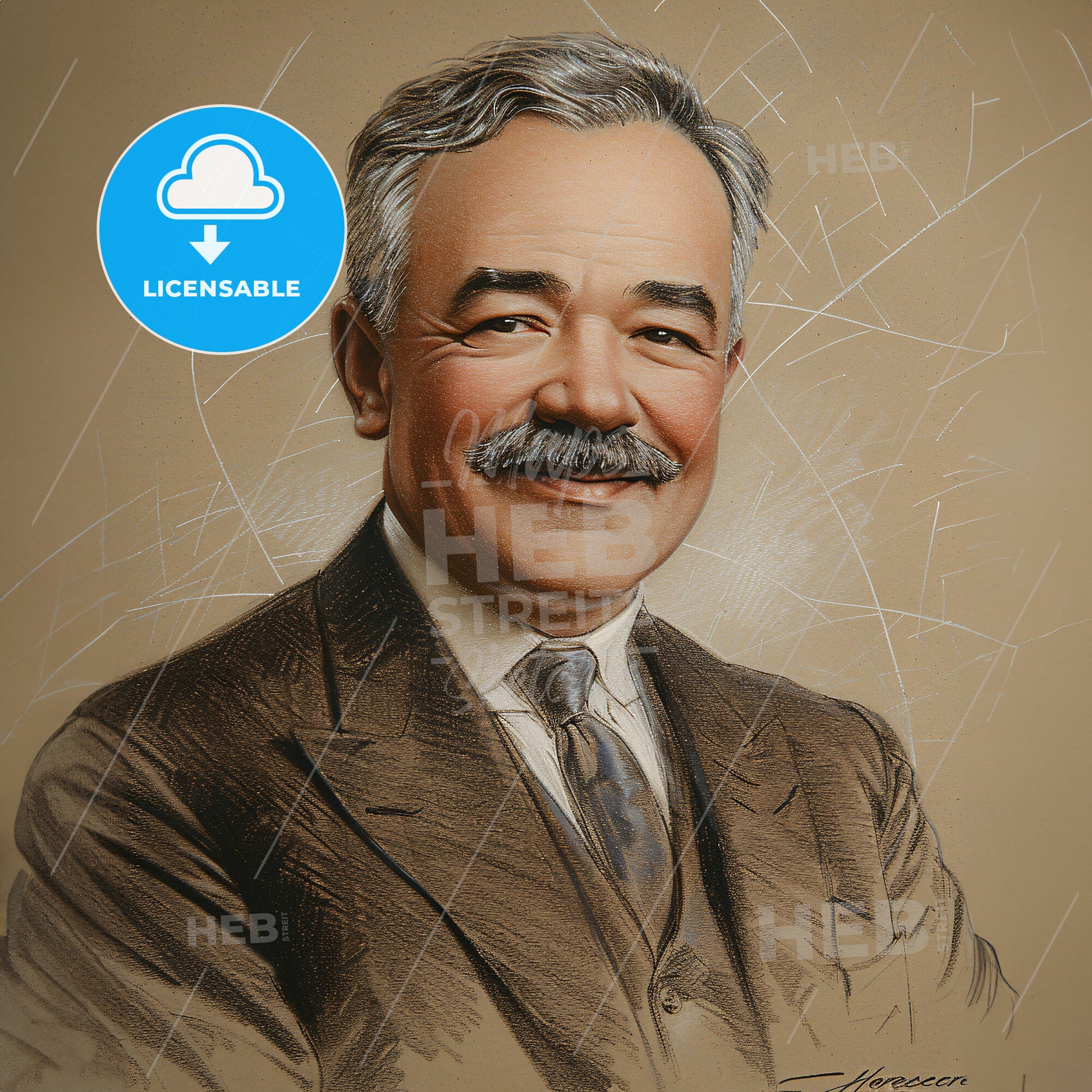 Milton S. Hershey, 1857 - 1945, American chocolatier - A Man With A Mustache Wearing A Suit And Tie