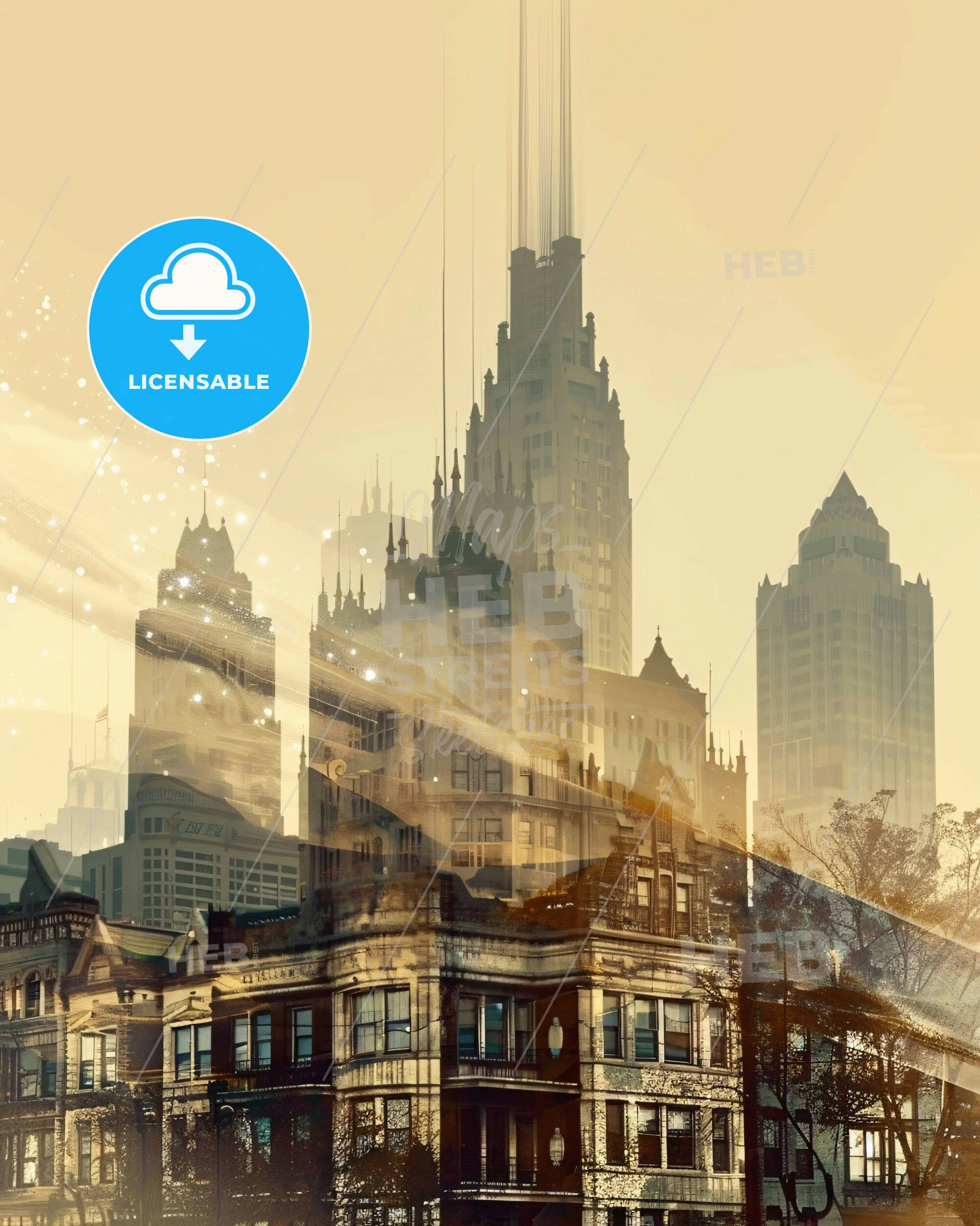 Milwaukee Skyline Art: Cityscape in Color & Sparkle - A city skyline with many tall buildings