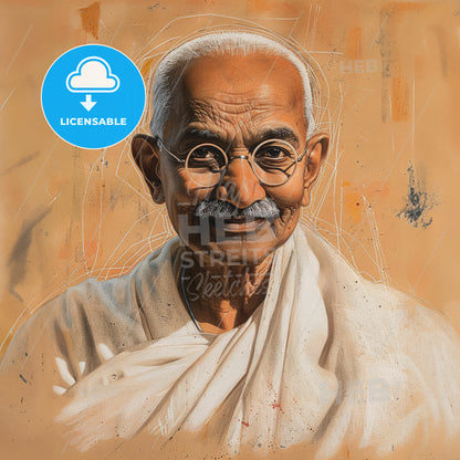 Mohandas Karamchand Gandhi, 1869 - 1948, Indian nationalist and reformer - A Man Wearing Glasses And A White Robe