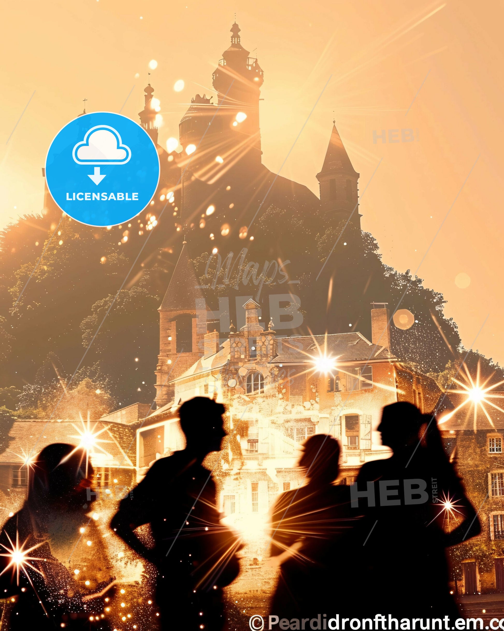 Montauban City Skyline Silhouette Poster Art - A group of people standing in front of a building