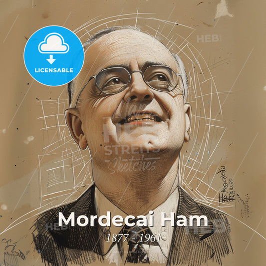 Mordecai Ham, 1877 - 1961, American evangelist - A Man Wearing Glasses And A Suit Print Template