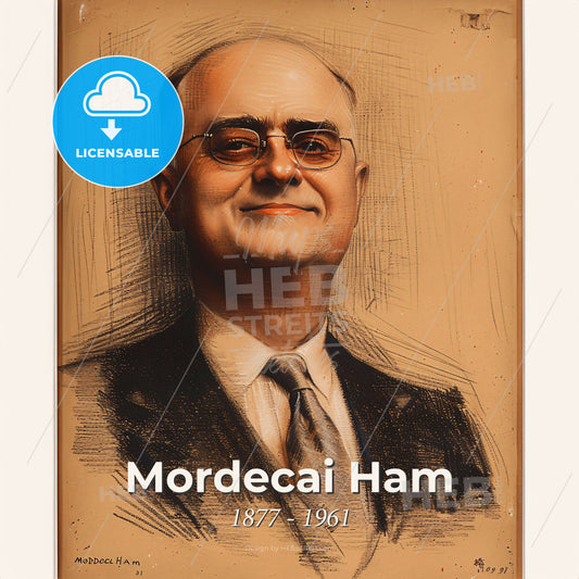 Mordecai Ham, 1877 - 1961, American evangelist - A Portrait Of A Man Wearing Glasses Print Template