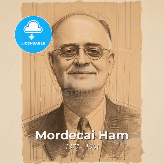 Mordecai Ham, 1877 - 1961, American evangelist - A Man Wearing Glasses And A Suit Print Template