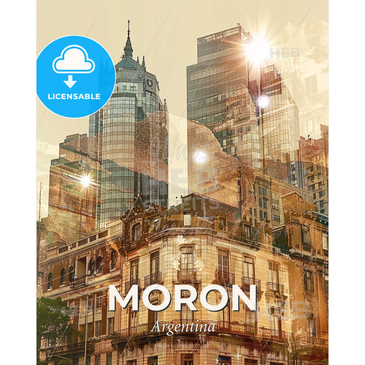 Moron, Argentina: City Skyline Wonders - A city skyline with many buildings - Square format print template