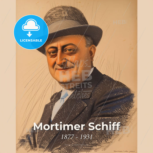 Mortimer Schiff, 1877 - 1931, American banker - A Man Wearing A Hat Print Template