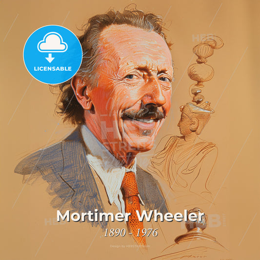 Mortimer Wheeler, 1890 - 1976, British archaeologist - A Man With A Mustache And A Mustache Print Template