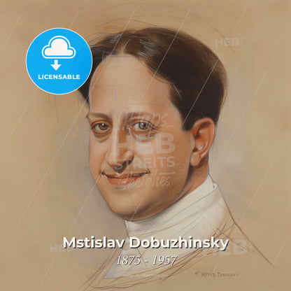Mstislav Dobuzhinsky, 1875 - 1957, Russian painter and illustrator - A Portrait Of A Man Print Template