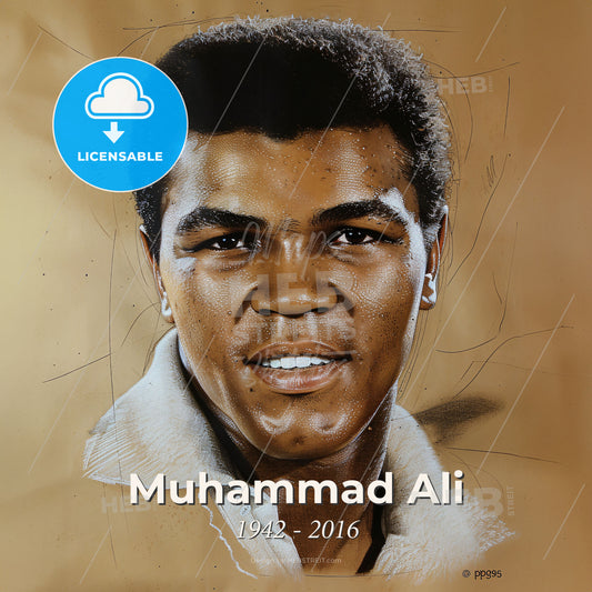 Muhammad Ali, 1942 - 2016, American boxer - A Portrait Of A Man Print Template
