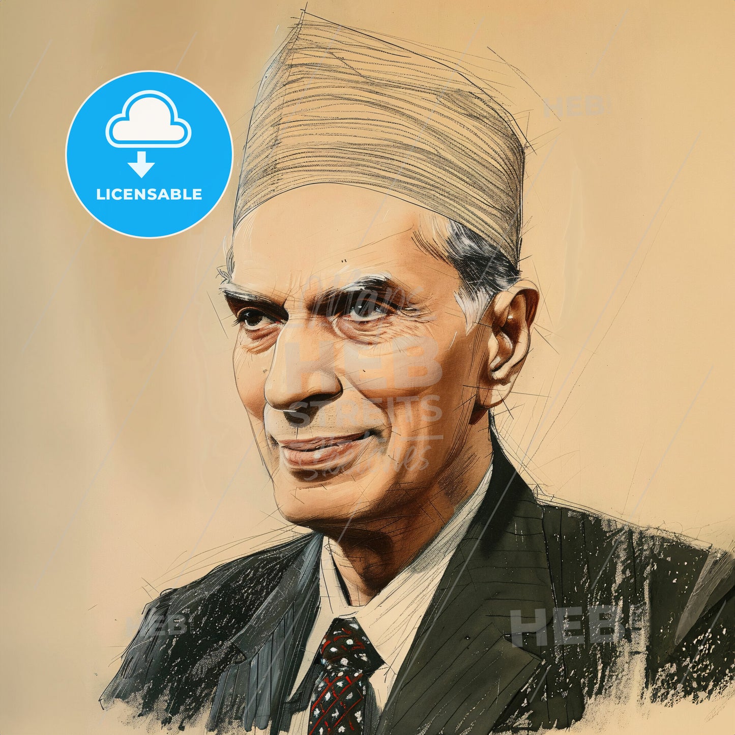 Muhammad Ali Jinnah, 1876 - 1948, Pakistani independence leader - A Man In A Suit And Tie