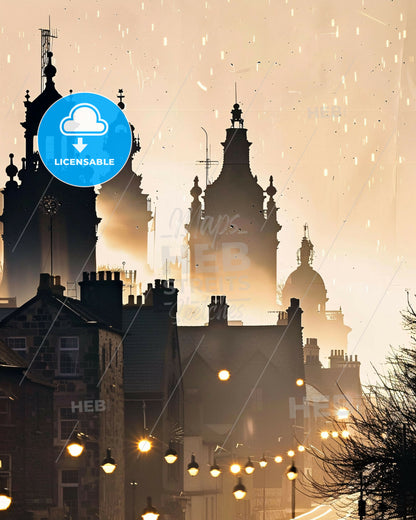 Mullingar, Ireland: A City Illuminated in Art - A city with buildings and a foggy sky