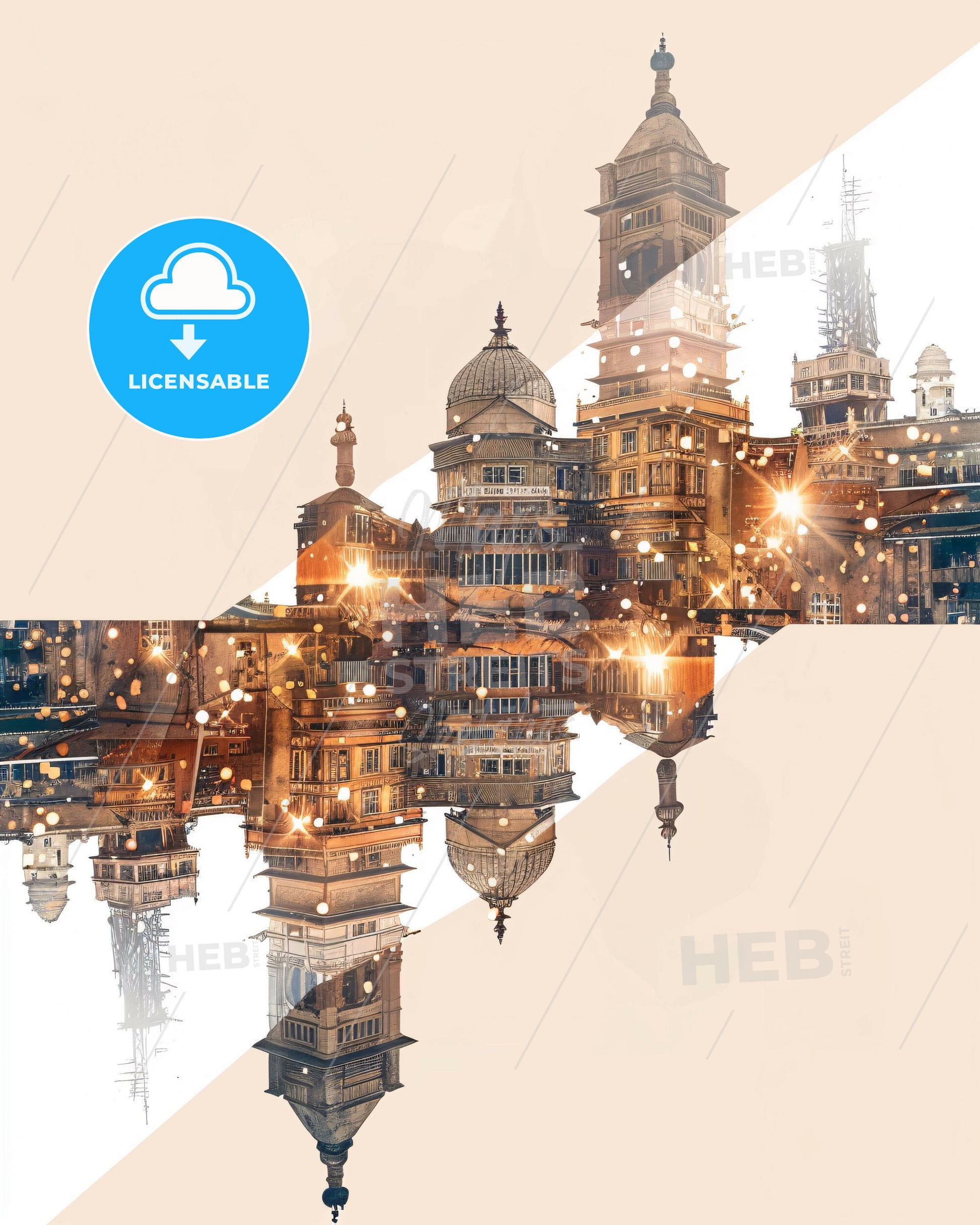 Mumbai Skyline: Local Architecture Art - A city with many buildings