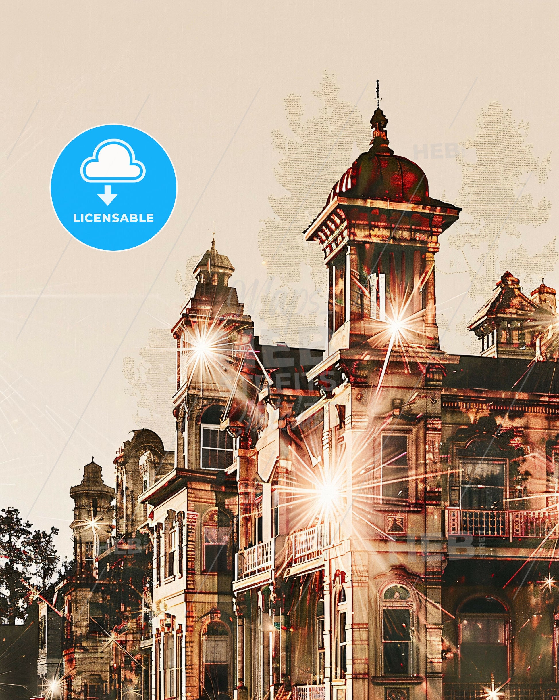 Murrieta City Skyline Spectacular Art Deco Poster - A building with a tower and a tower