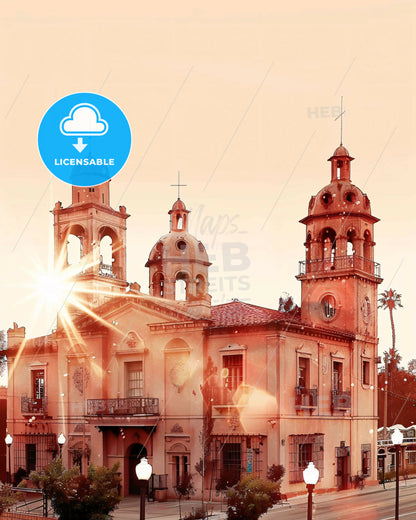 Murrieta City Skyline Composite Art Poster - A building with a large tower