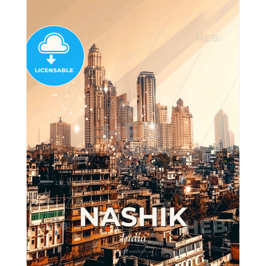 Nashik: Layers of Heritage in a Timeless Tapestry - A city with many tall buildings - Square format print template