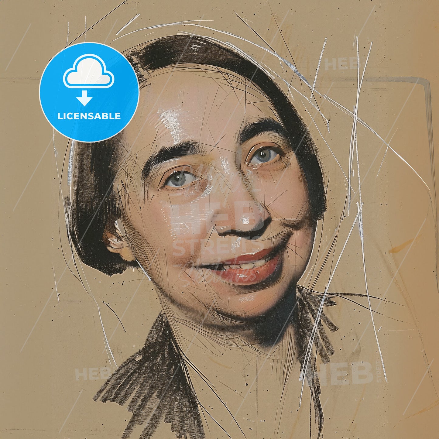 Natalia Goncharova, 1881 - 1962, Russian painter and costume designer - A Drawing Of A Woman