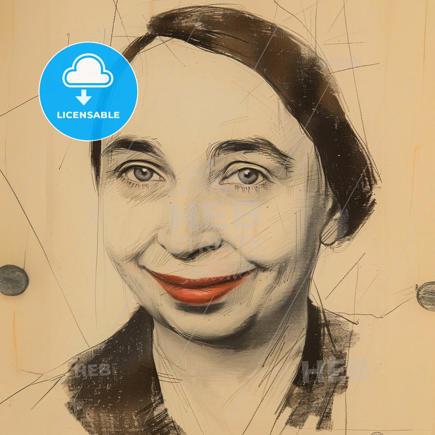 Natalia Goncharova, 1881 - 1962, Russian painter and costume designer - A Drawing Of A Woman