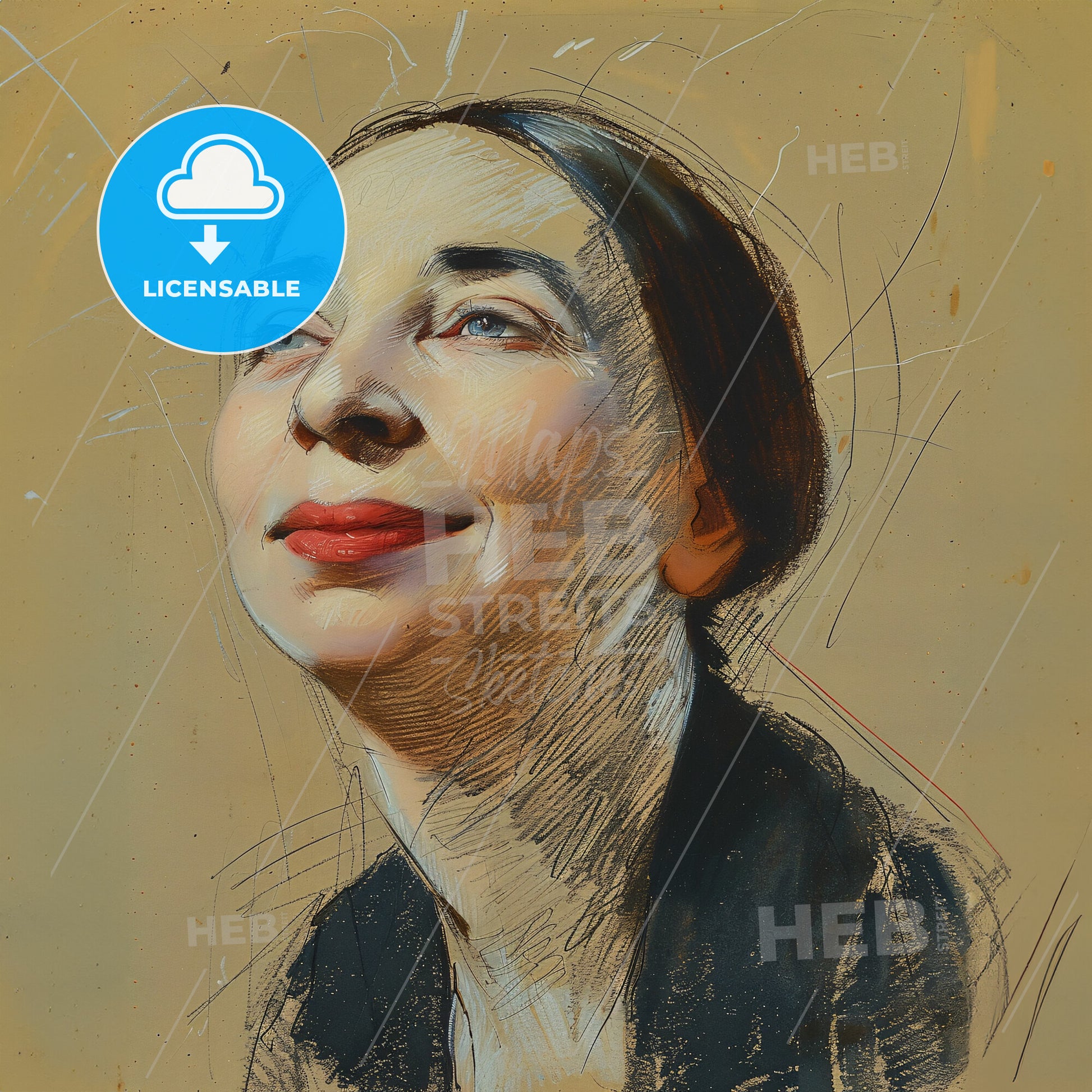 Natalia Goncharova, 1881 - 1962, Russian painter and costume designer - A Drawing Of A Woman