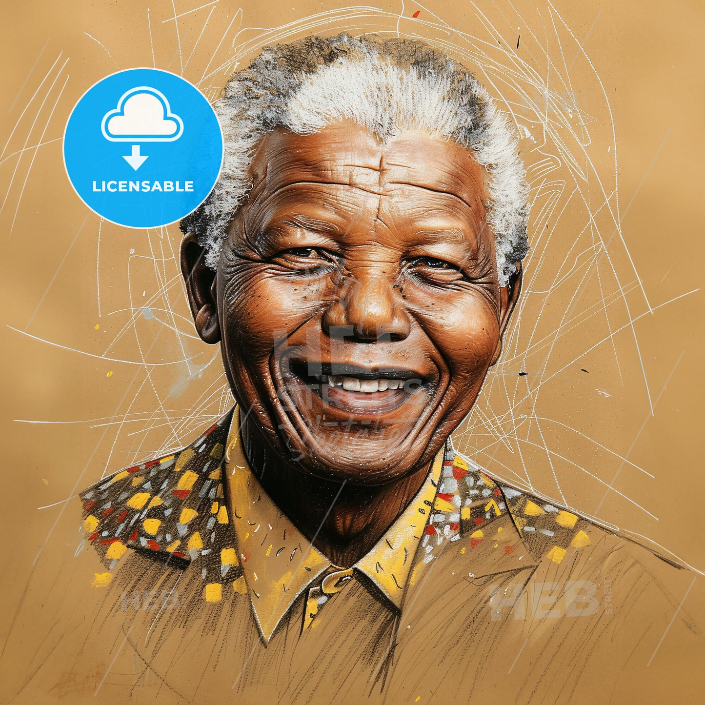 Nelson Mandela, 1918 - 2013, South African anti-apartheid revolutionary - A Man Smiling With White Hair