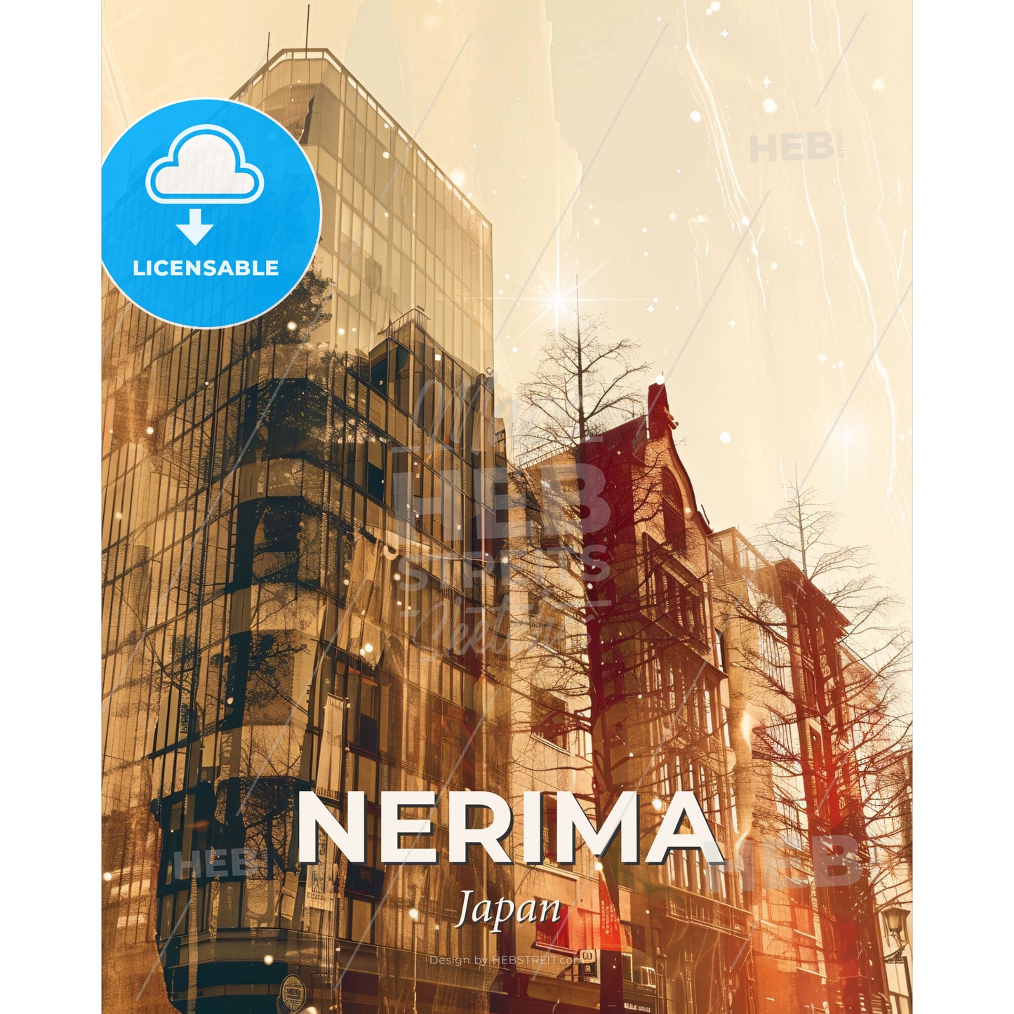 Nerima: A Fusion of Culture and Light - A building with many windows - Square format print template