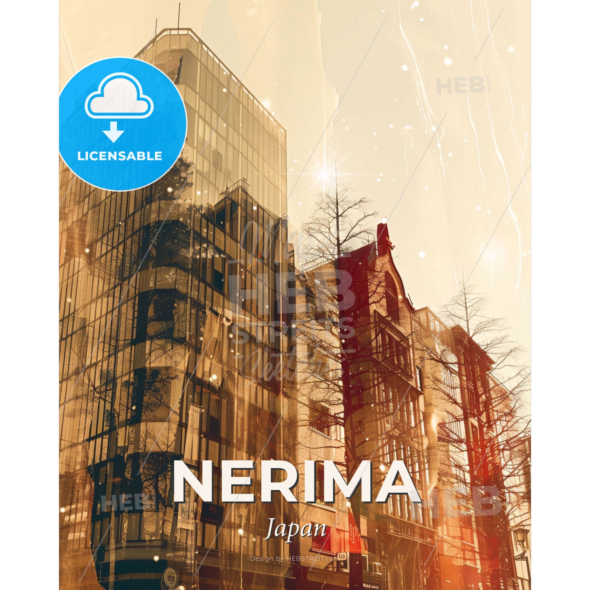 Nerima: A Fusion of Culture and Light - A building with many windows - Square format print template