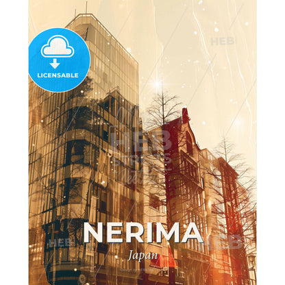 Nerima: A Fusion of Culture and Light - A building with many windows - Square format print template