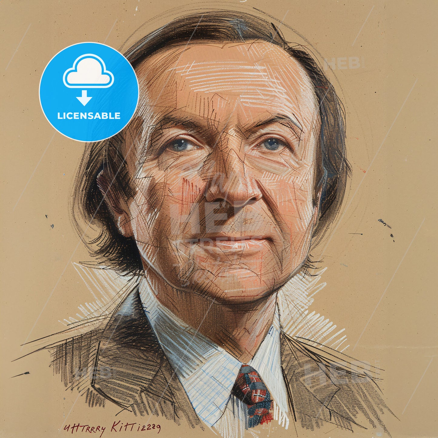 Nicholas Kittrie, 1928 - 2019, American criminologist - A Drawing Of A Man