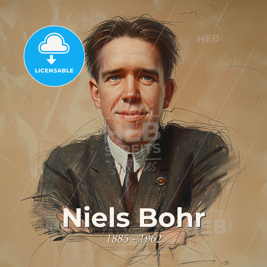 Niels Bohr, 1885 - 1962, Danish physicist - A Man In A Suit Print Template