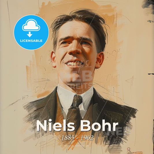 Niels Bohr, 1885 - 1962, Danish physicist - A Man In A Suit And Tie Print Template