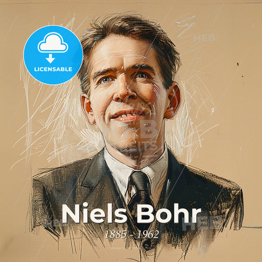 Niels Bohr, 1885 - 1962, Danish physicist - A Man In A Suit Print Template