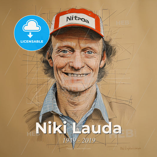 Niki Lauda, 1949 - 2019, Austrian racing driver - A Man Wearing A Hat Print Template