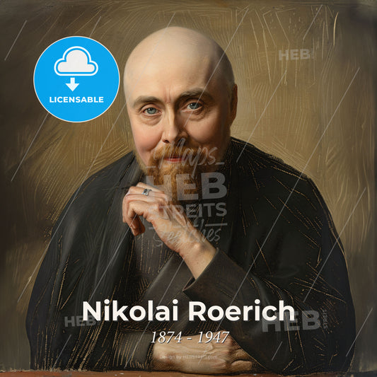 Nikolai Roerich, 1874 - 1947, Russian painter and philosopher - A Man With A Beard And Mustache Print Template