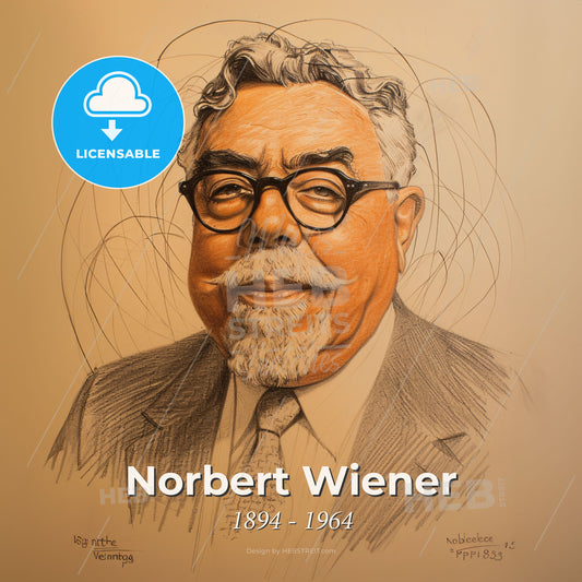 Norbert Wiener, 1894 - 1964, American mathematician and philosopher - A Man With Glasses And A Beard Print Template