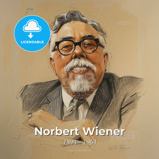 Norbert Wiener, 1894 - 1964, American mathematician and philosopher - A Man With Glasses And A Mustache Print Template