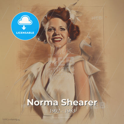 Norma Shearer, 1902 - 1983, Canadian-American actress - A Woman In A White Dress Print Template