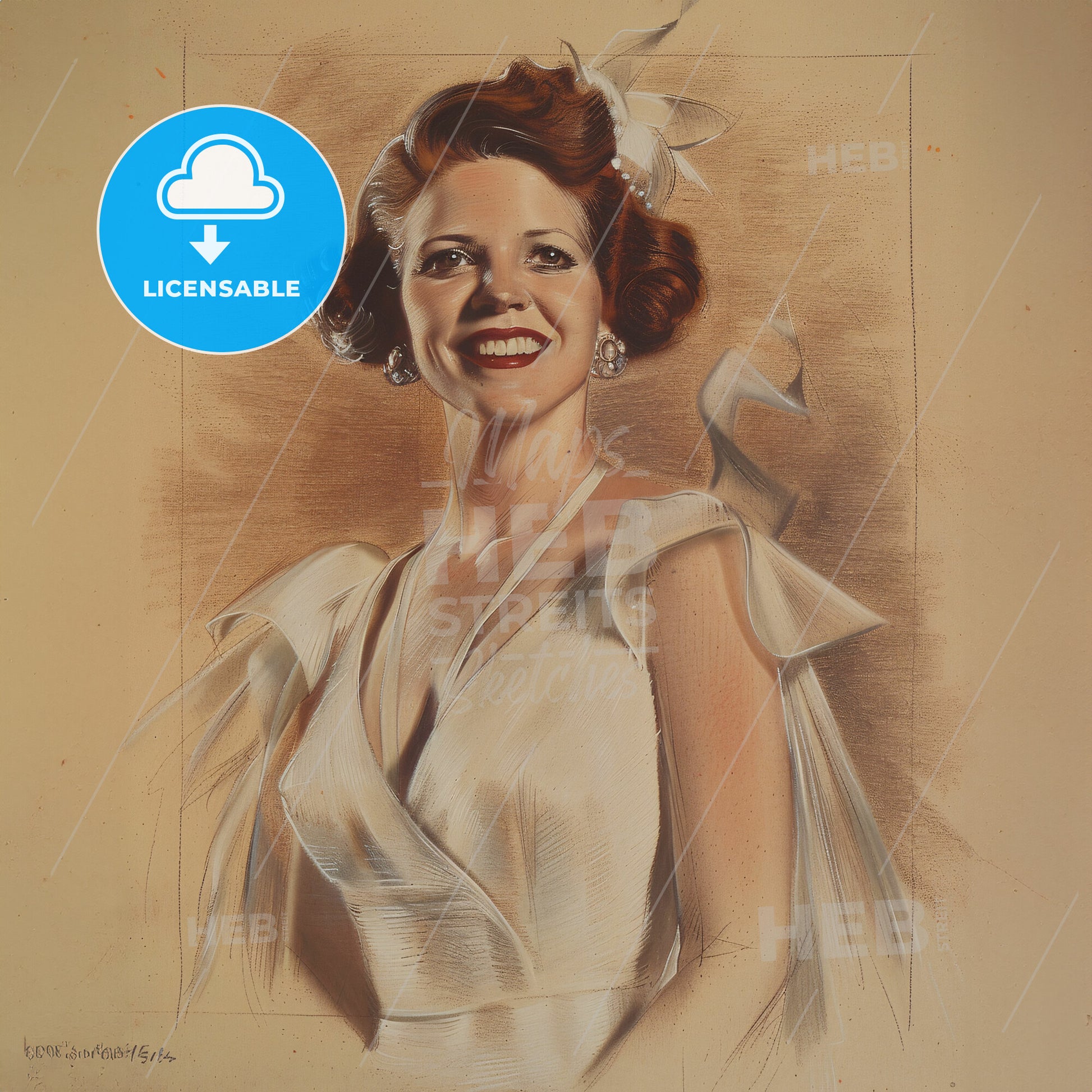 Norma Shearer, 1902 - 1983, Canadian-American actress - A Woman In A White Dress