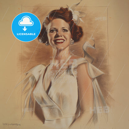 Norma Shearer, 1902 - 1983, Canadian-American actress - A Woman In A White Dress