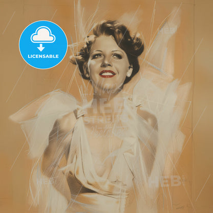 Norma Shearer, 1902 - 1983, Canadian-American actress - A Woman In A White Dress