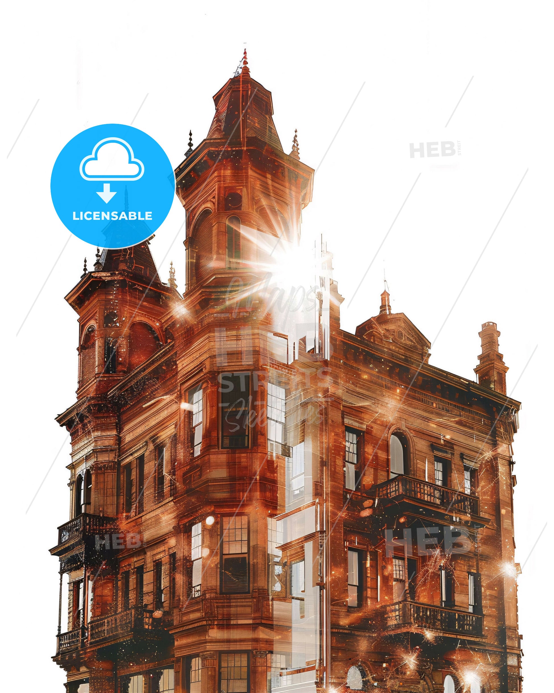 Norman Skyline Cityscape Art Print - A building with a tower and a tower